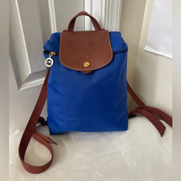 Longchamp Blue and Brown Backpack GUC main image 9